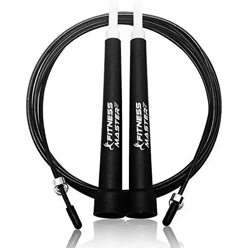 Jump Rope - Best for Speed Jumping, Double Unders, WOD, MMA, Boxing, Skipping Workout, Fitness Exercise Training - Adjustable Length - with Carry case, Spare Screw kit