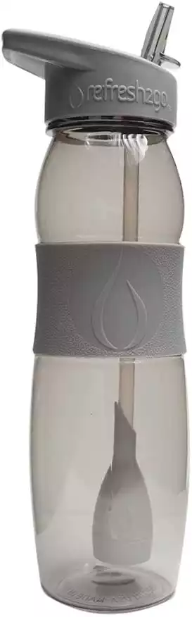 Refresh2go refresh2go 26oz Curve Filtered Water Bottle with Grip - Grey