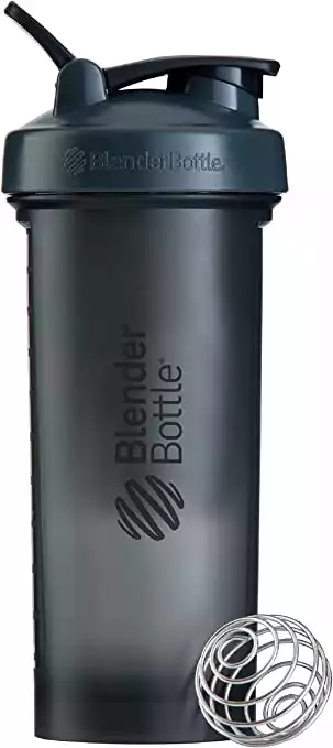 BlenderBottle Pro45 Extra Large Shaker Bottle, Grey/Black, 45-Ounce